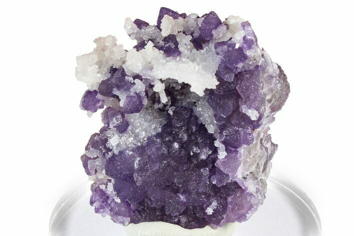 Rich Purple Octahedral Fluorite Crystals w/ Druzy Quartz - Arizona #368344
